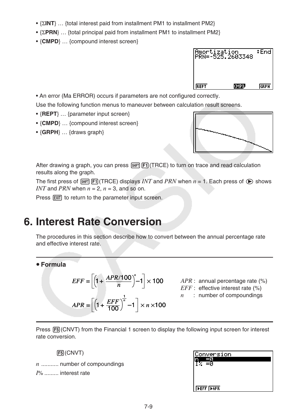 Interest rate conversion, Interest, Rate | Conversion | Casio FX-9750GII User Manual | Page 204 / 402