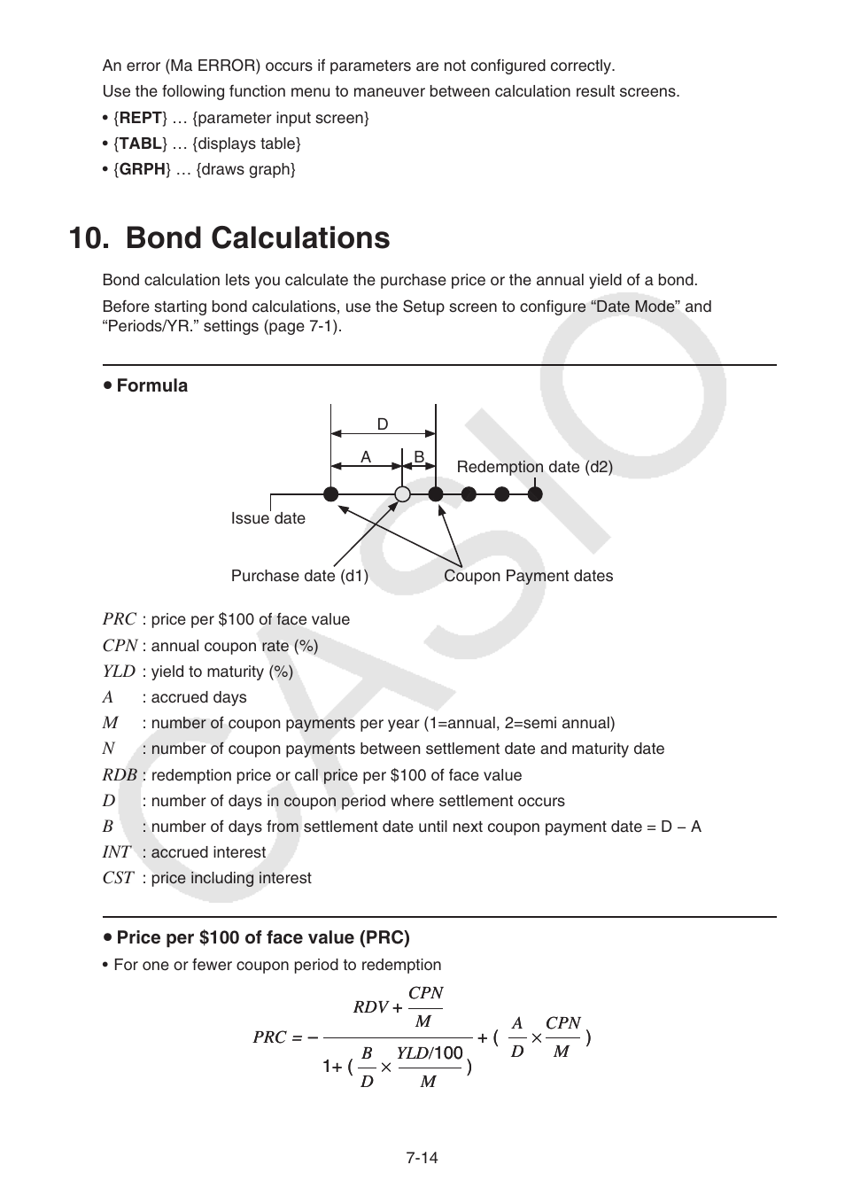 Bond calculations, Bond calculations -14 | Casio FX-9750GII User Manual | Page 209 / 402