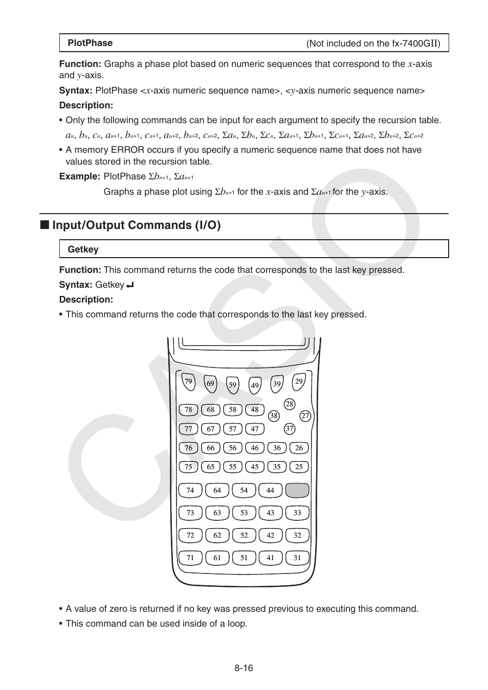 I input/output commands (i/o) | Casio FX-9750GII User Manual | Page 227 / 402