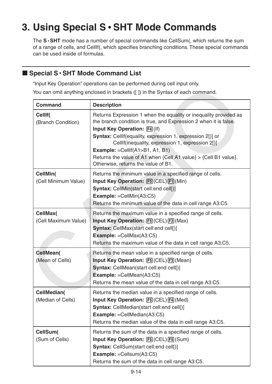 Using special s • sht mode commands, Using, Special | S • sht mode commands -14, Using special s, Sht mode commands | Casio FX-9750GII User Manual | Page 268 / 402