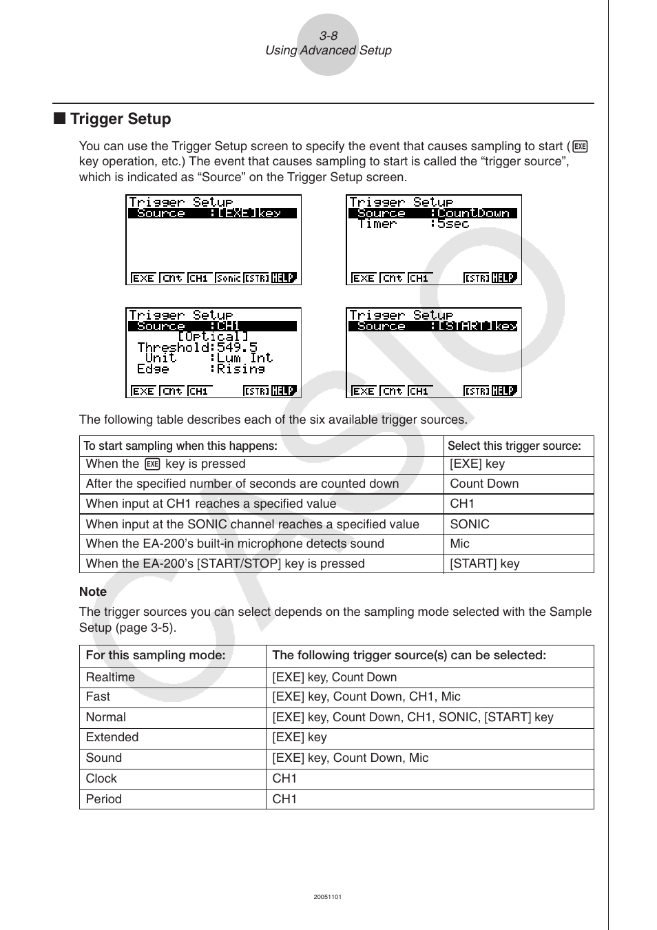 K trigger setup | Casio FX-9750GII User Manual | Page 347 / 402