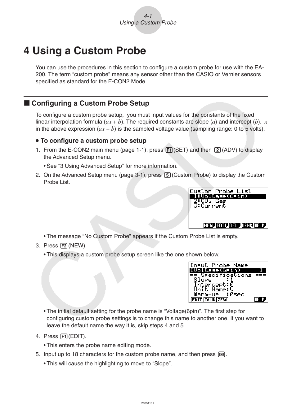 4 using a custom probe | Casio FX-9750GII User Manual | Page 354 / 402