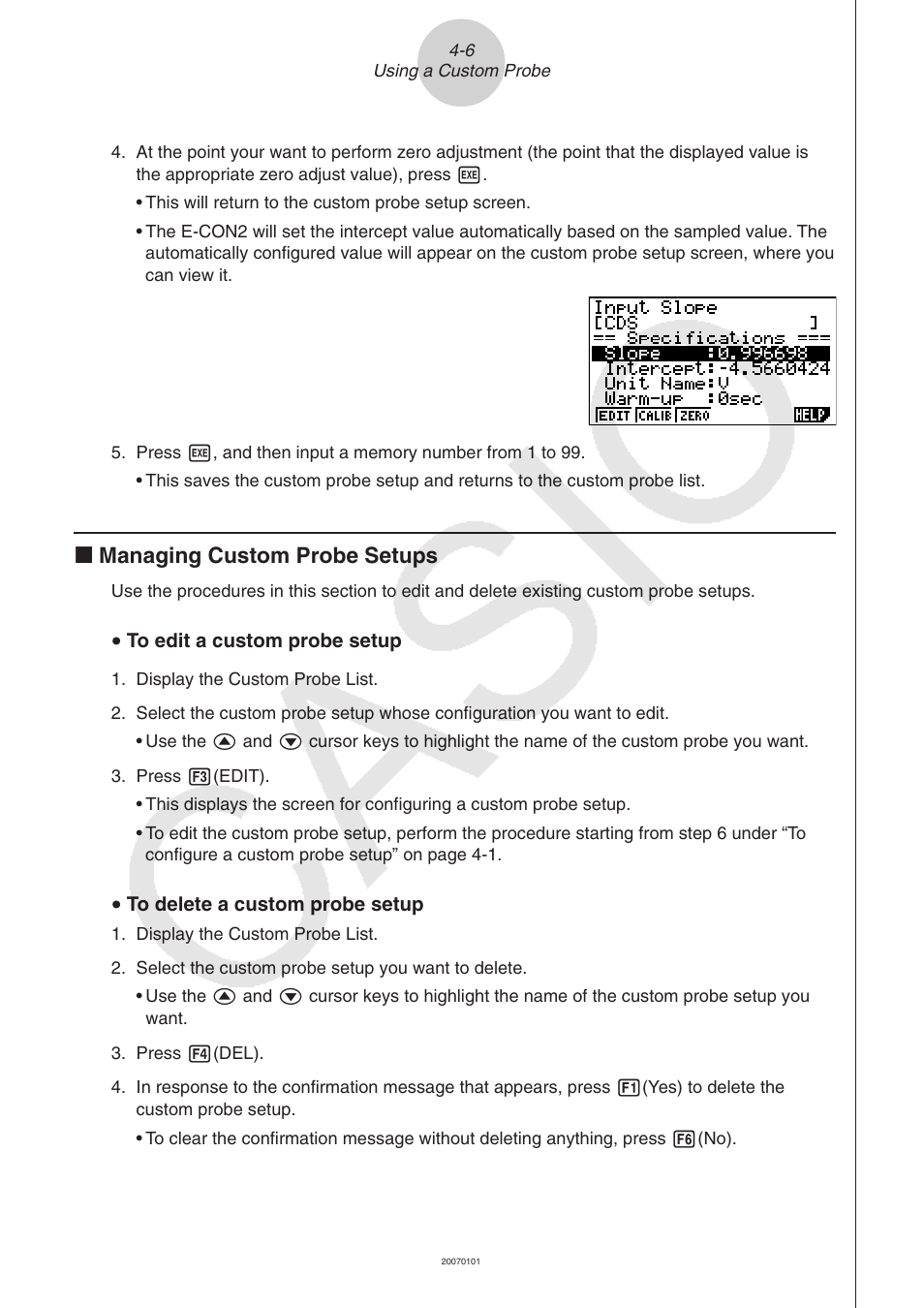 K managing custom probe setups | Casio FX-9750GII User Manual | Page 359 / 402