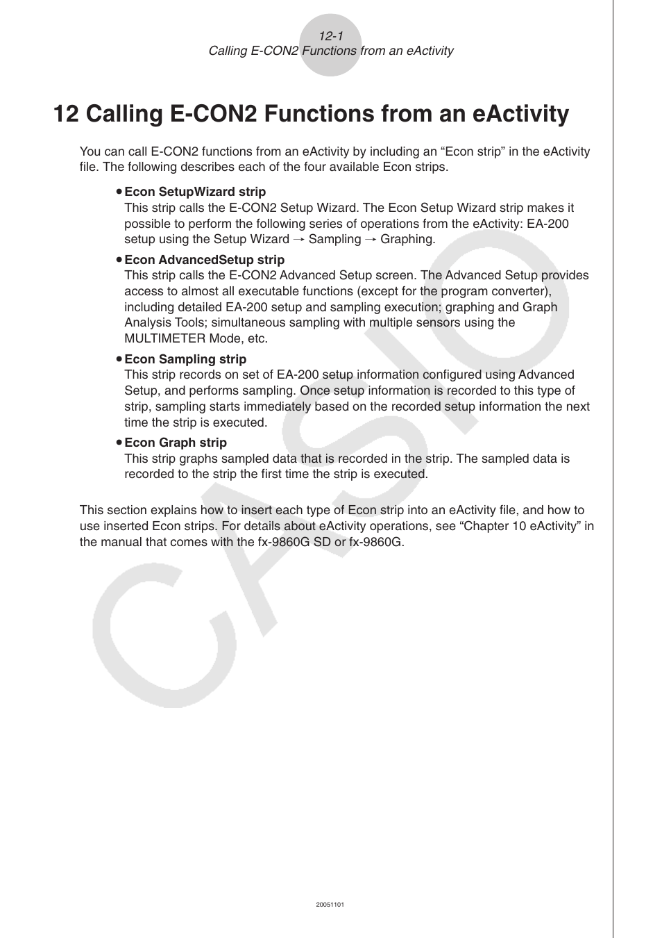 12 calling e-con2 functions from an eactivity | Casio FX-9750GII User Manual | Page 394 / 402