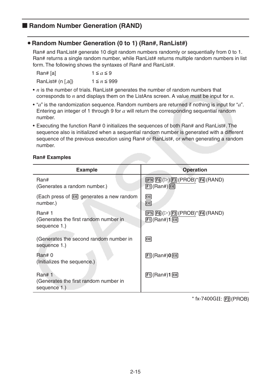 I random number generation (rand) | Casio FX-9750GII User Manual | Page 53 / 402