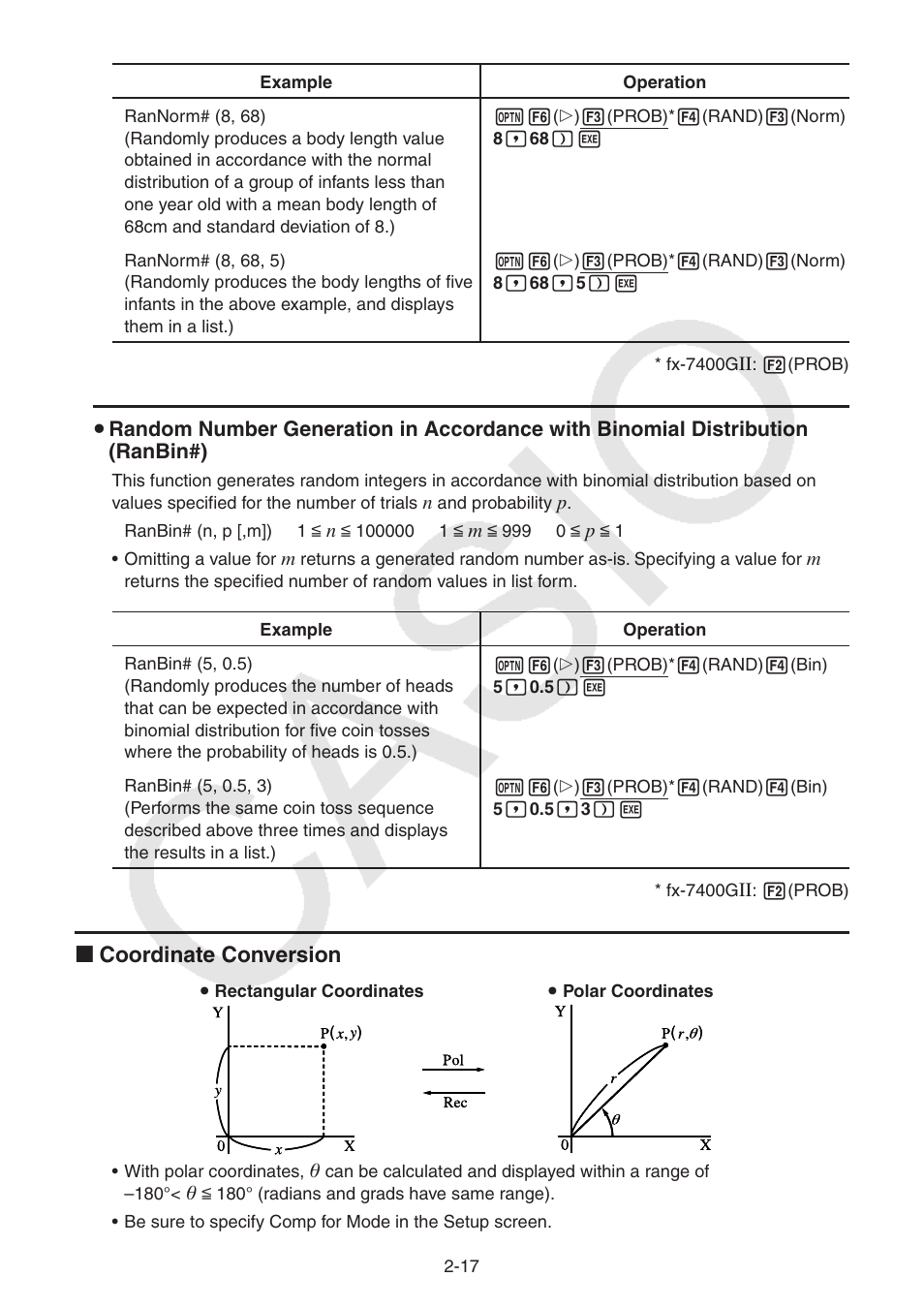 I coordinate conversion | Casio FX-9750GII User Manual | Page 55 / 402