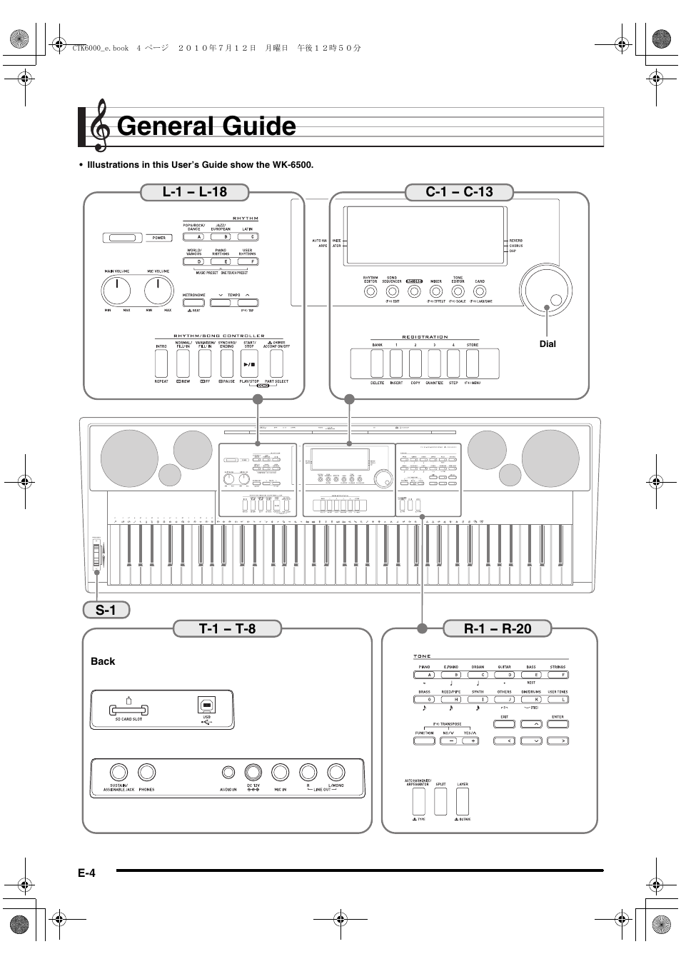 General guide | Casio WK6500E1A User Manual | Page 6 / 132
