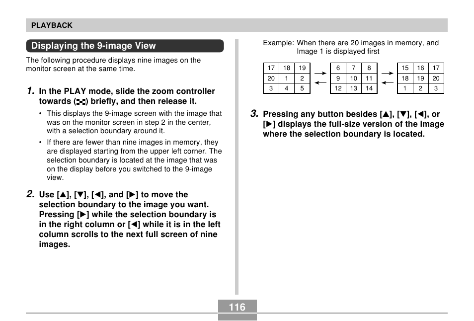 Displaying the 9-image view | Casio QV-R61 User Manual | Page 116 / 210