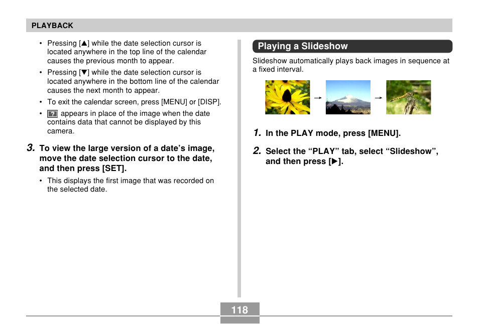 Playing a slideshow | Casio QV-R61 User Manual | Page 118 / 210