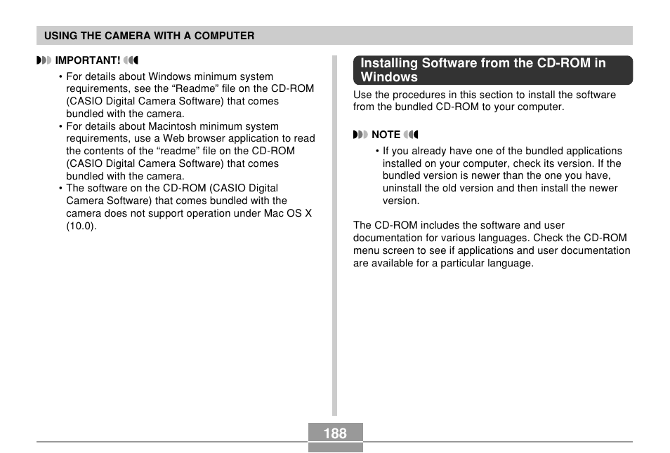 Installing software from the cd-rom in windows | Casio QV-R61 User Manual | Page 188 / 210