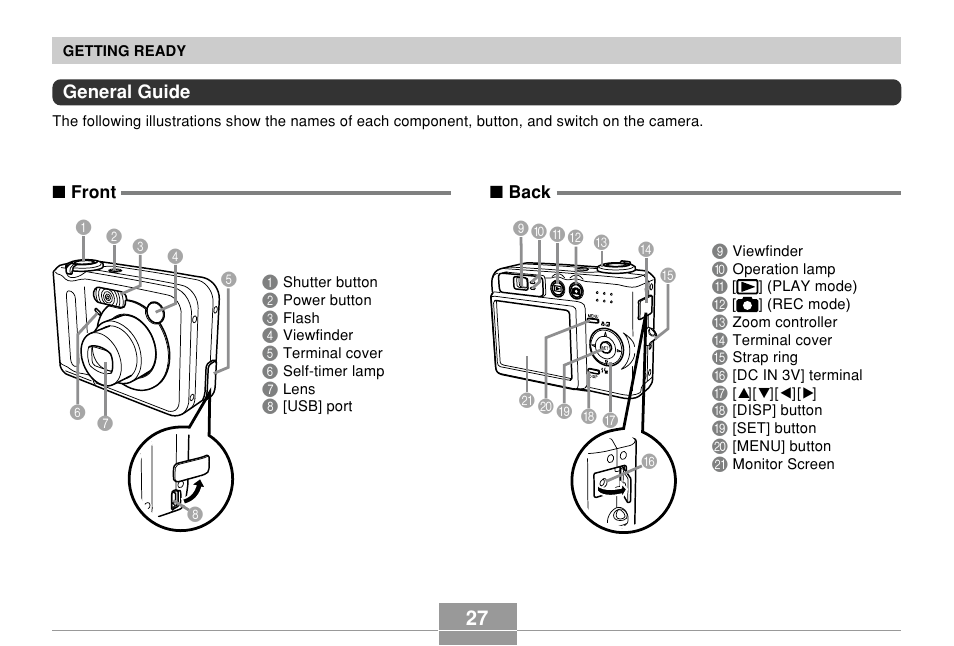 General guide | Casio QV-R61 User Manual | Page 27 / 210