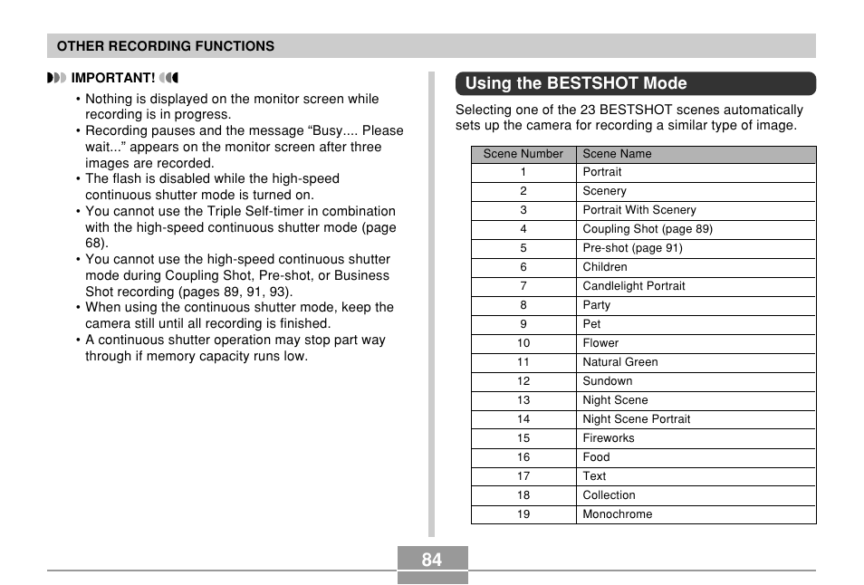 Using the bestshot mode | Casio QV-R61 User Manual | Page 84 / 210