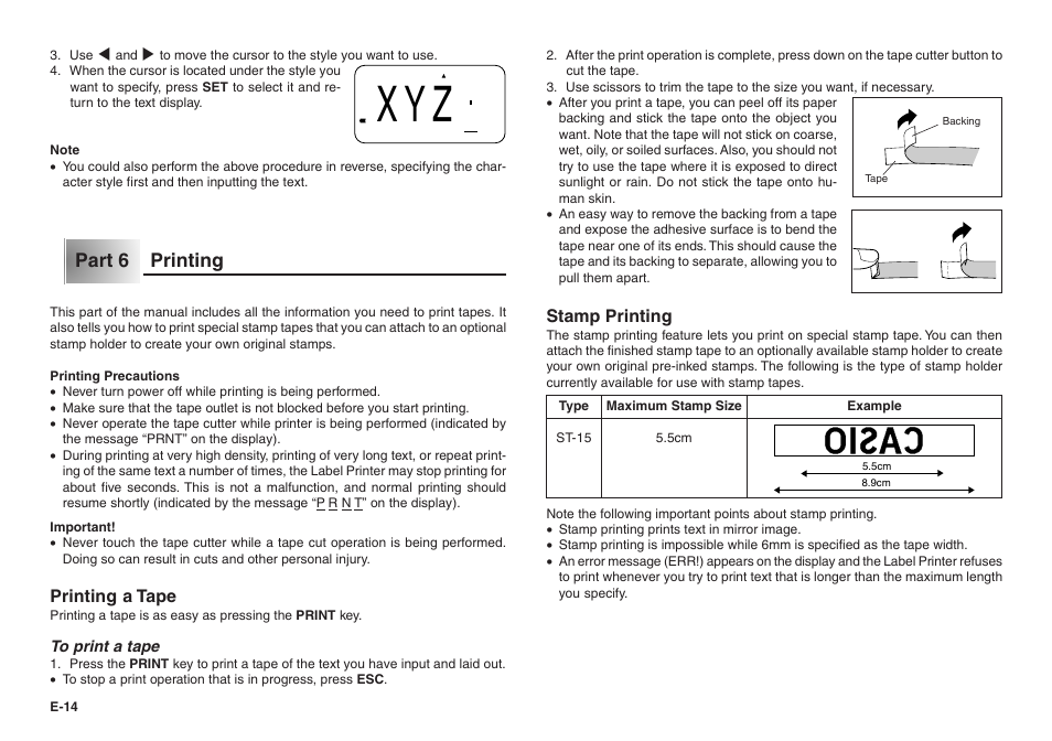 Part 6 printing | Casio KL-100 User Manual | Page 15 / 24