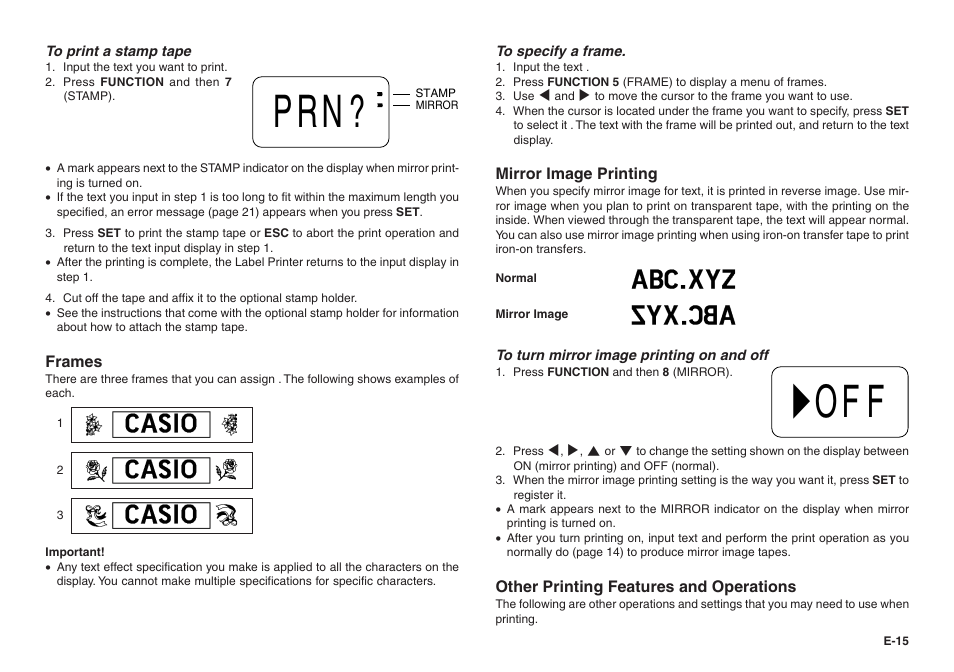 Casio KL-100 User Manual | Page 16 / 24