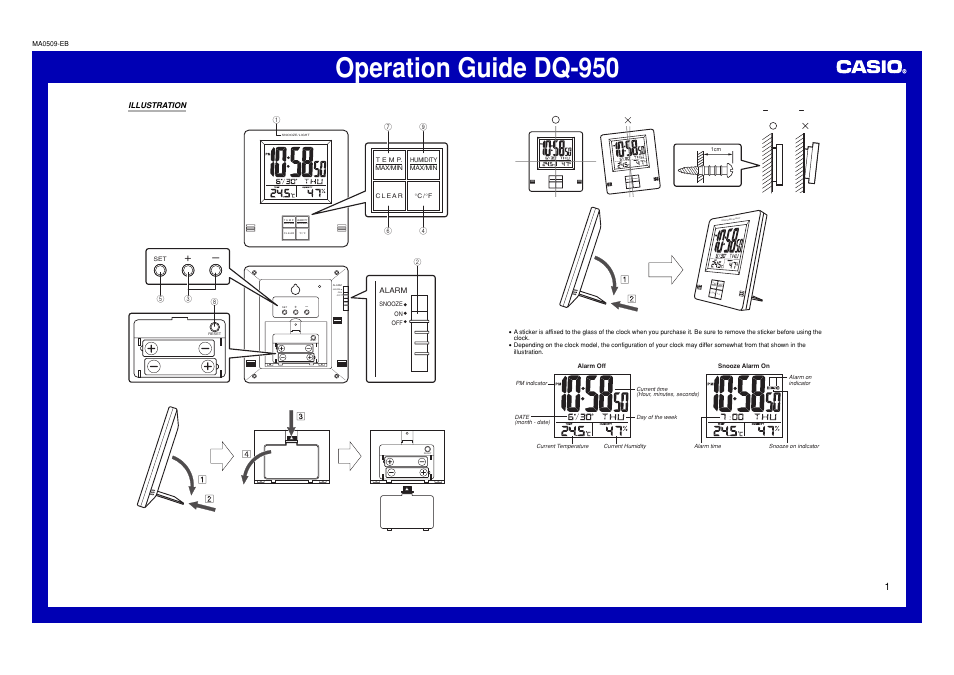 Casio DQ-950 User Manual | 3 pages