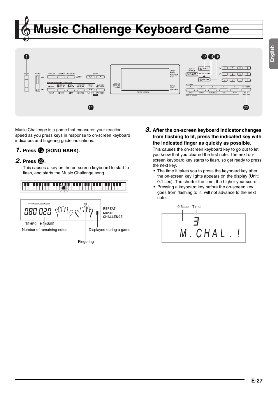 Music challenge keyboard game, M . c h a l, Bl bp bp 1 1 bn bnbo bo cm cm | Casio CTK-3200  EN User Manual | Page 29 / 49