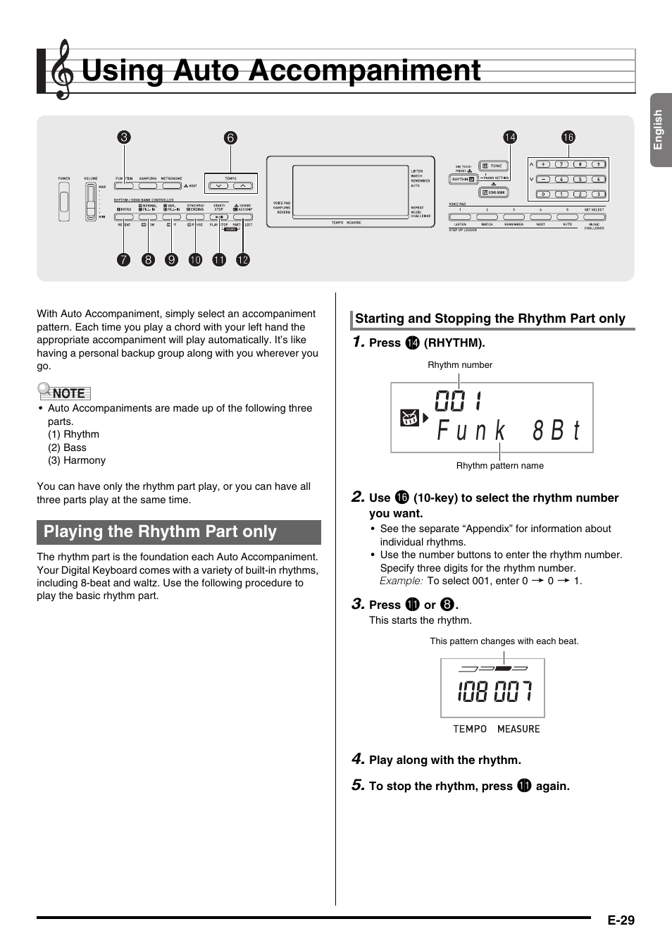 Using auto accompaniment | Casio CTK-3200  EN User Manual | Page 31 / 49