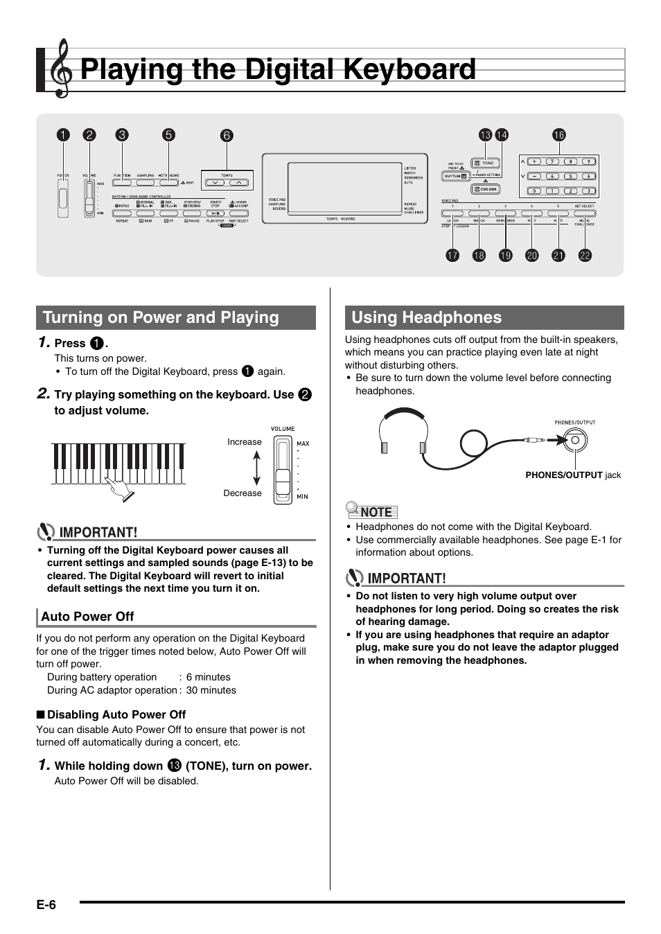 Playing the digital keyboard | Casio CTK-3200  EN User Manual | Page 8 / 49