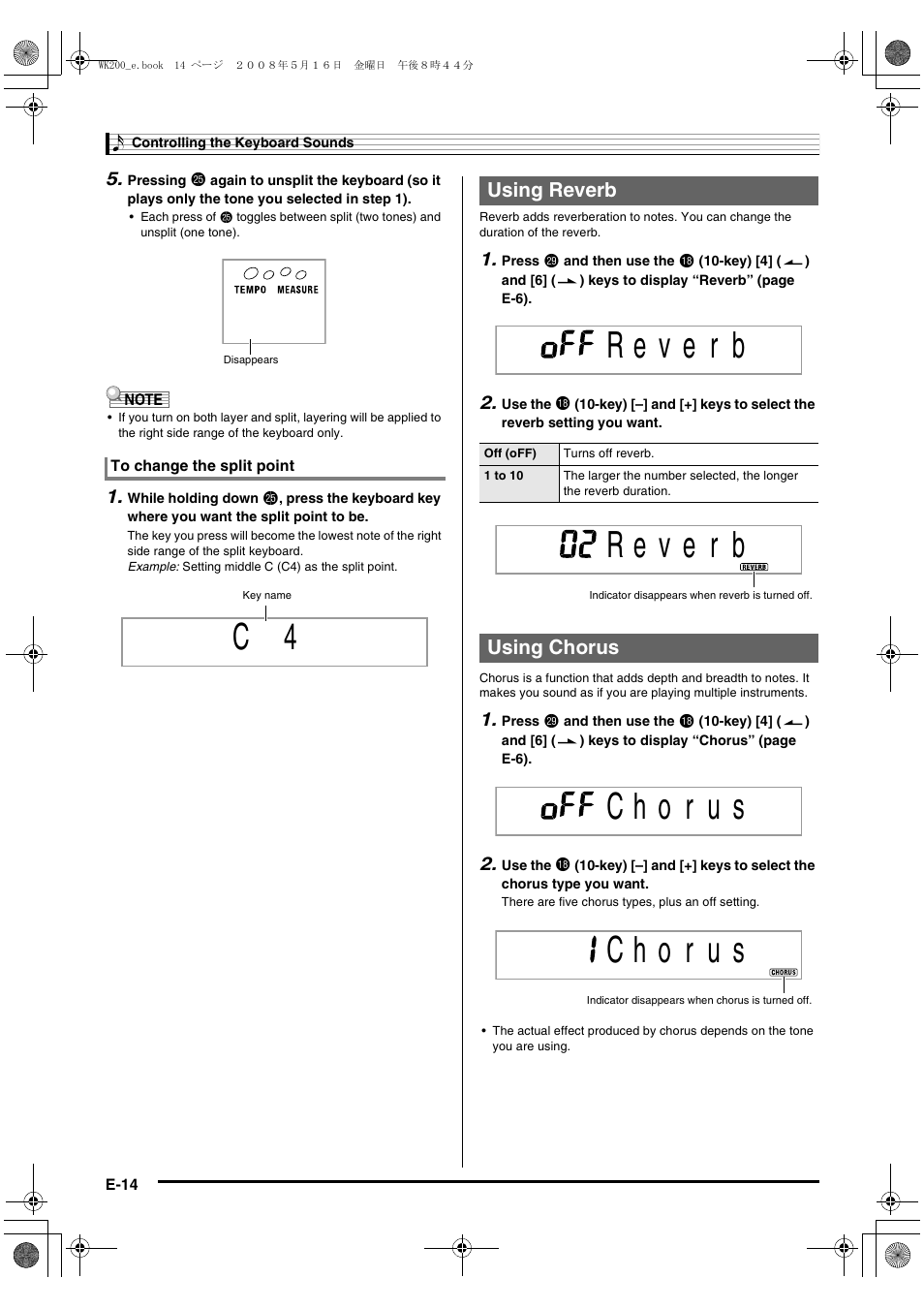 Casio wk 200 User Manual | Page 16 / 80