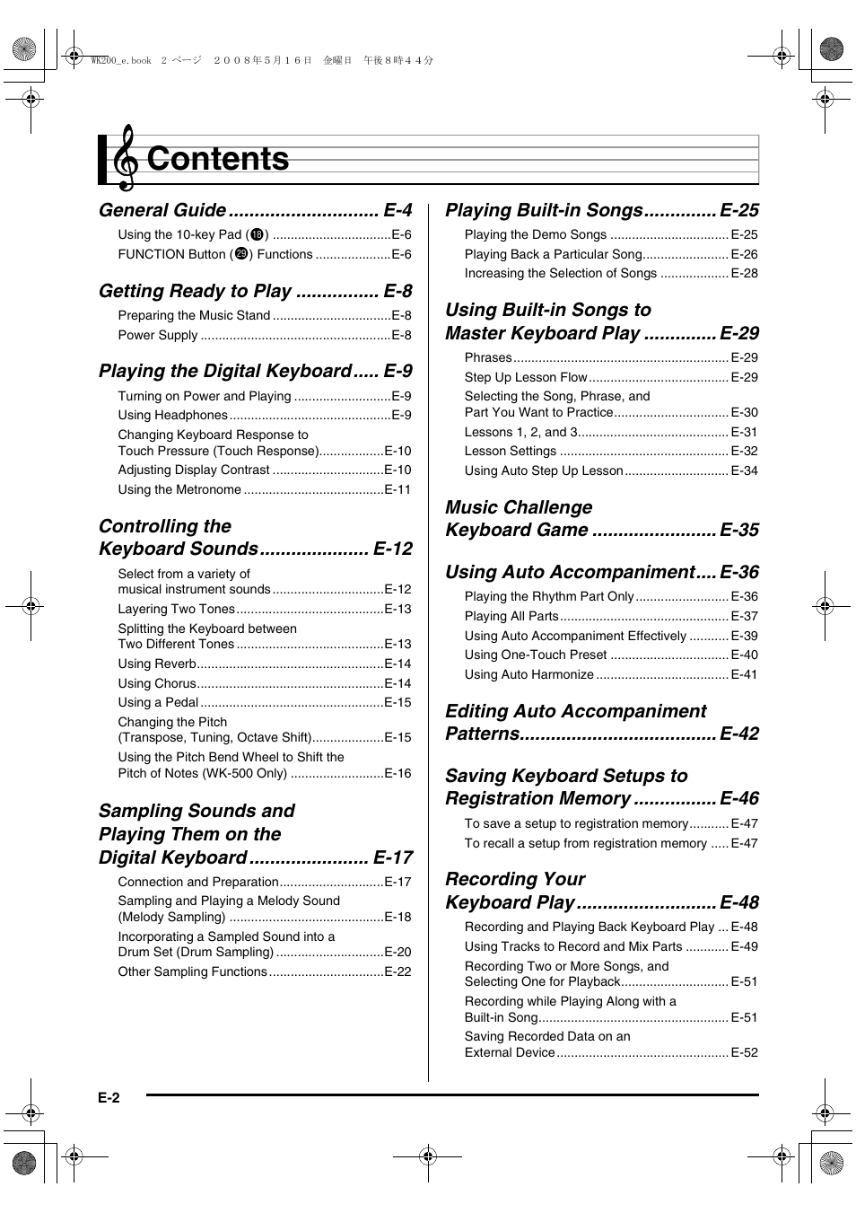 Casio wk 200 User Manual | Page 4 / 80