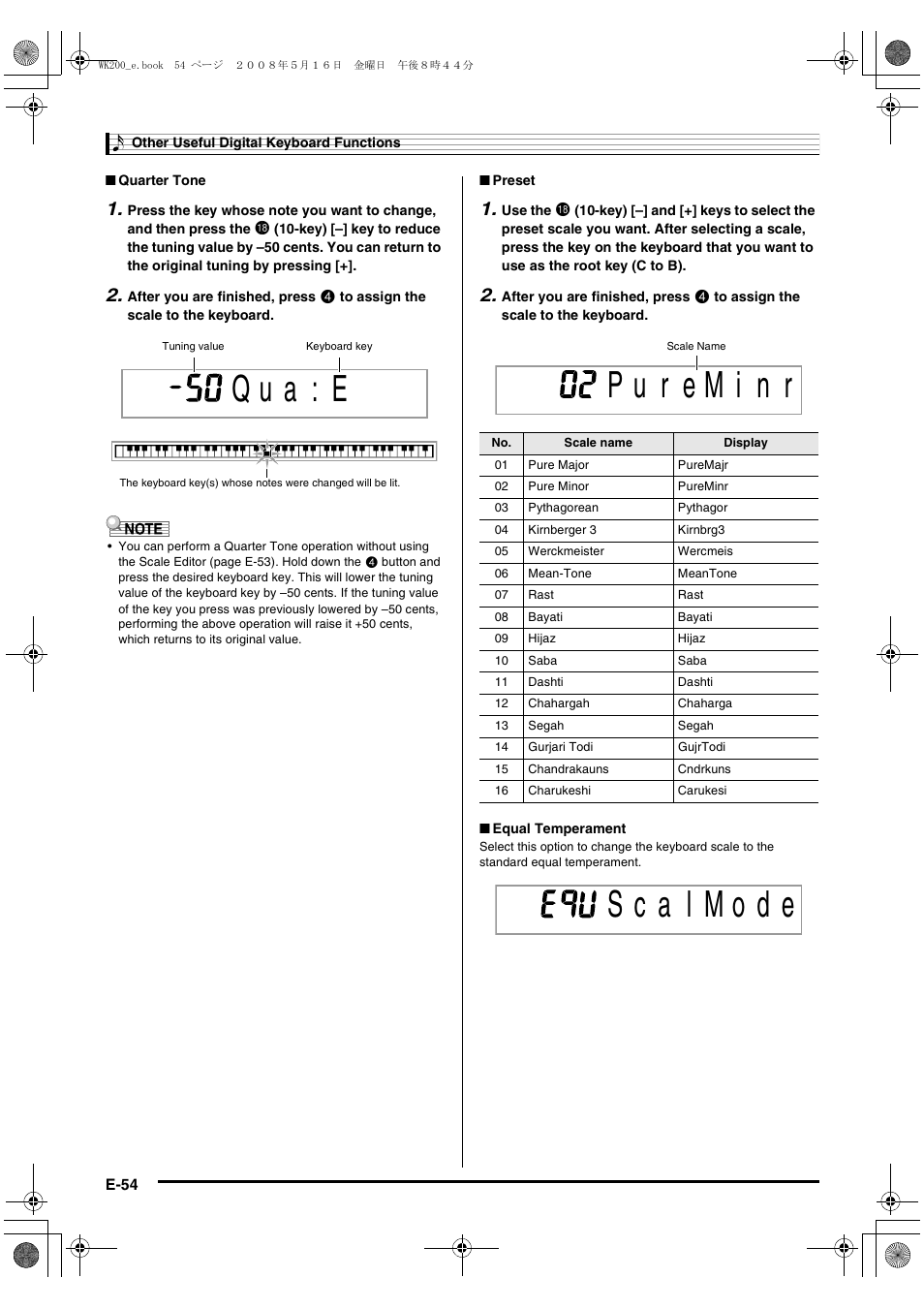 Q u a : e | Casio wk 200 User Manual | Page 56 / 80