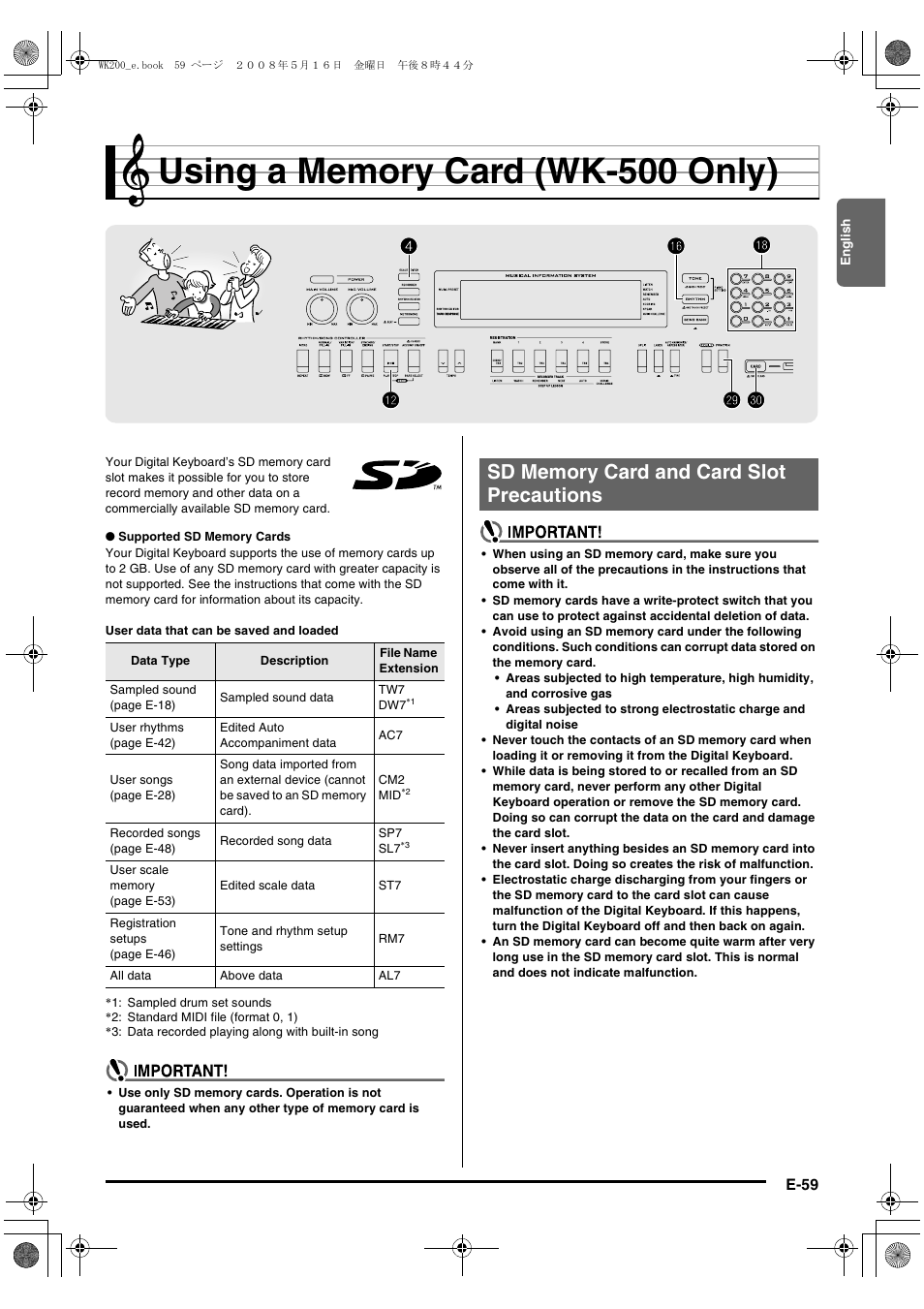 Bs bm bm ct ct bq bq dk dk 4 4 | Casio wk 200 User Manual | Page 61 / 80