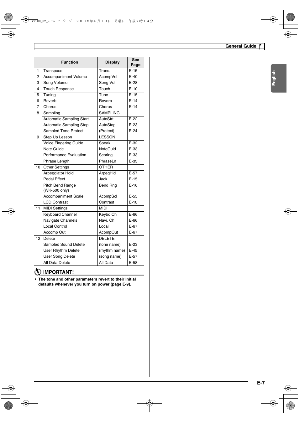 Casio wk 200 User Manual | Page 9 / 80