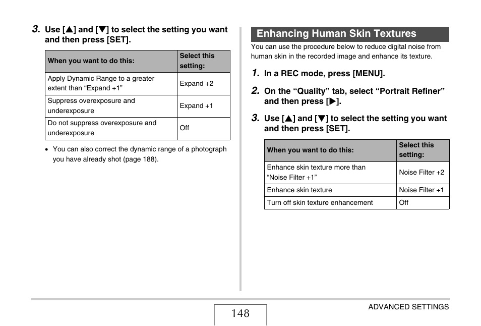 Enhancing human skin textures | Casio EXILIM EX-Z1200 User Manual | Page 148 / 289