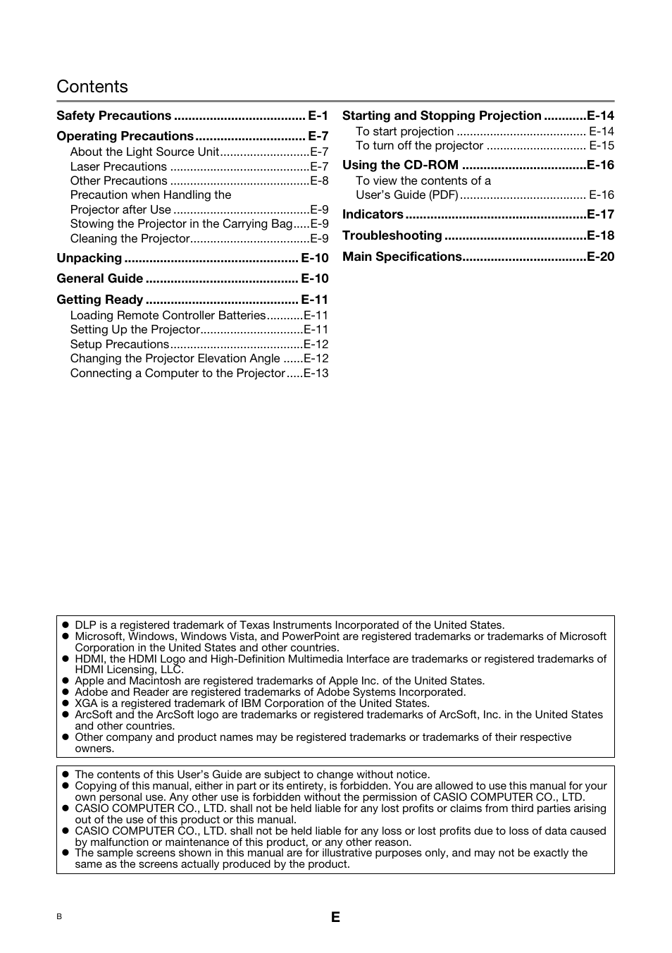 Casio XJ-M150/XJ-M155* User Manual | Page 2 / 26