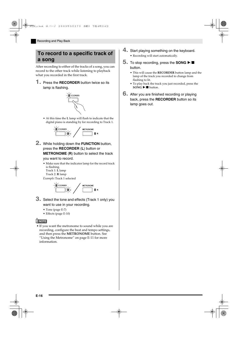 Casio Celviano AP-220 User Manual | Page 18 / 39