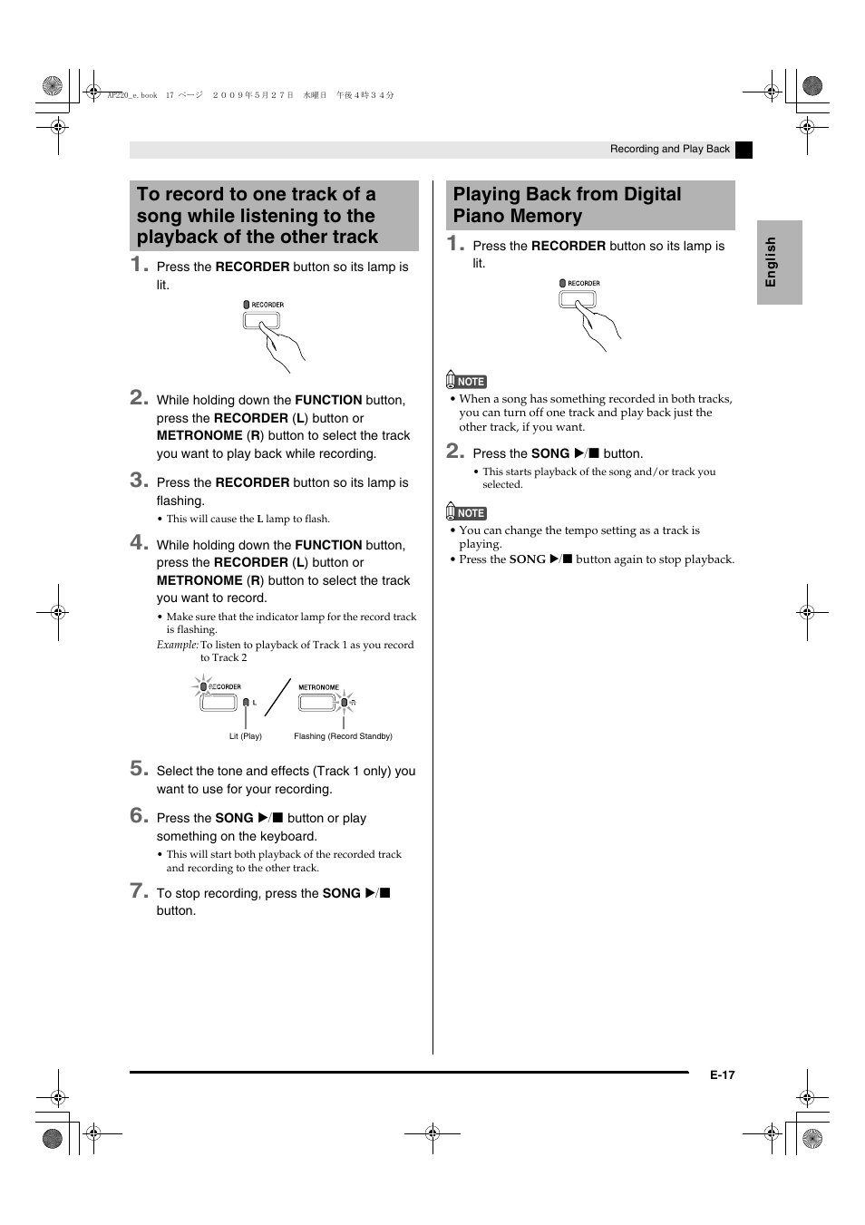 Casio Celviano AP-220 User Manual | Page 19 / 39