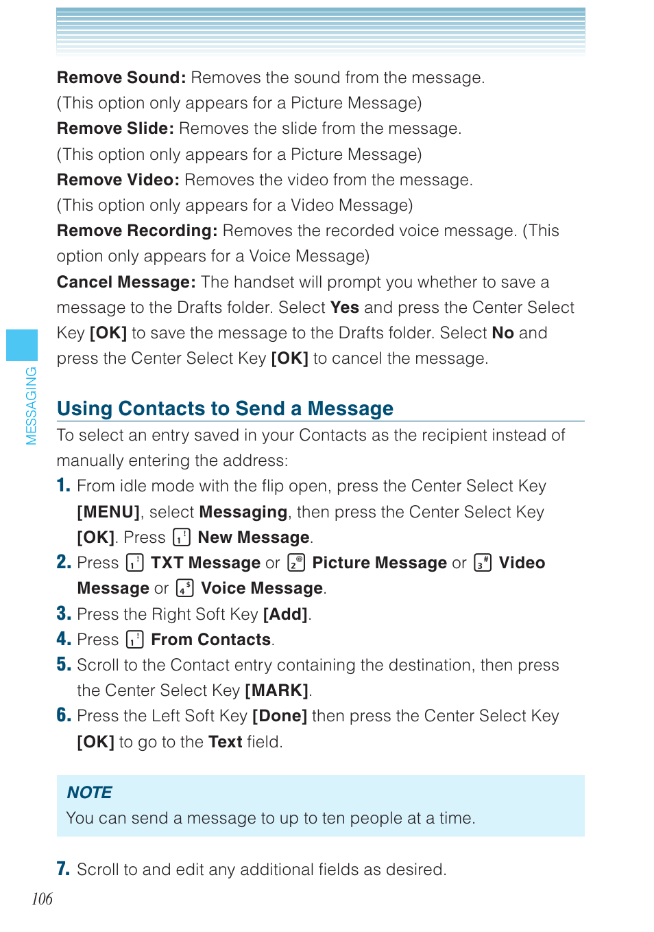 Using contacts to send a message | Casio G'zOne Brigade User Manual | Page 107 / 208