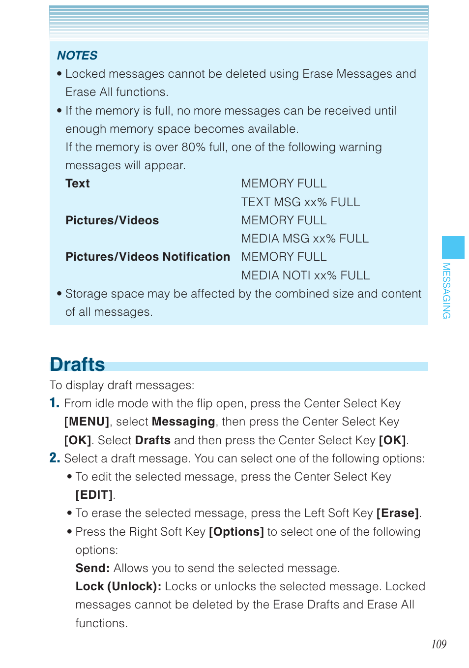 Drafts | Casio G'zOne Brigade User Manual | Page 110 / 208