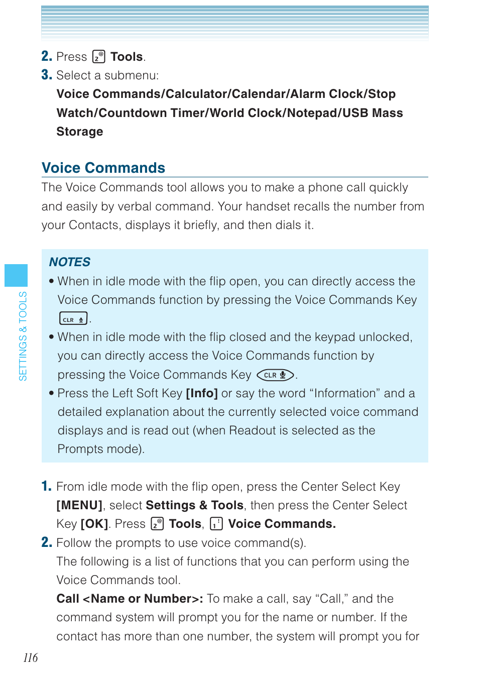 Voice commands | Casio G'zOne Brigade User Manual | Page 117 / 208