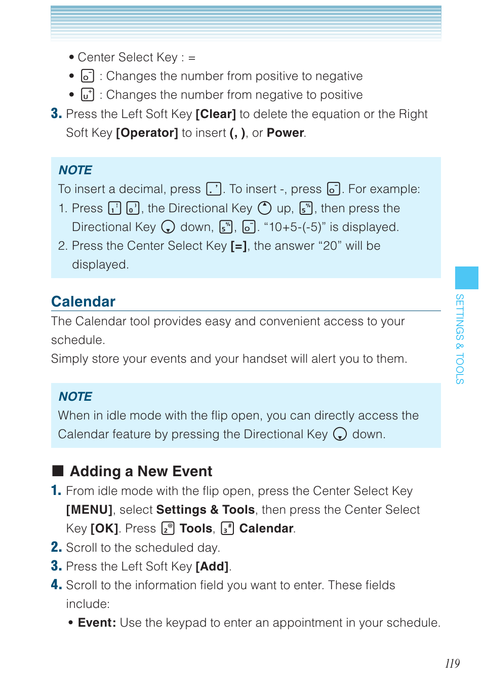 Calendar, Adding a new event | Casio G'zOne Brigade User Manual | Page 120 / 208