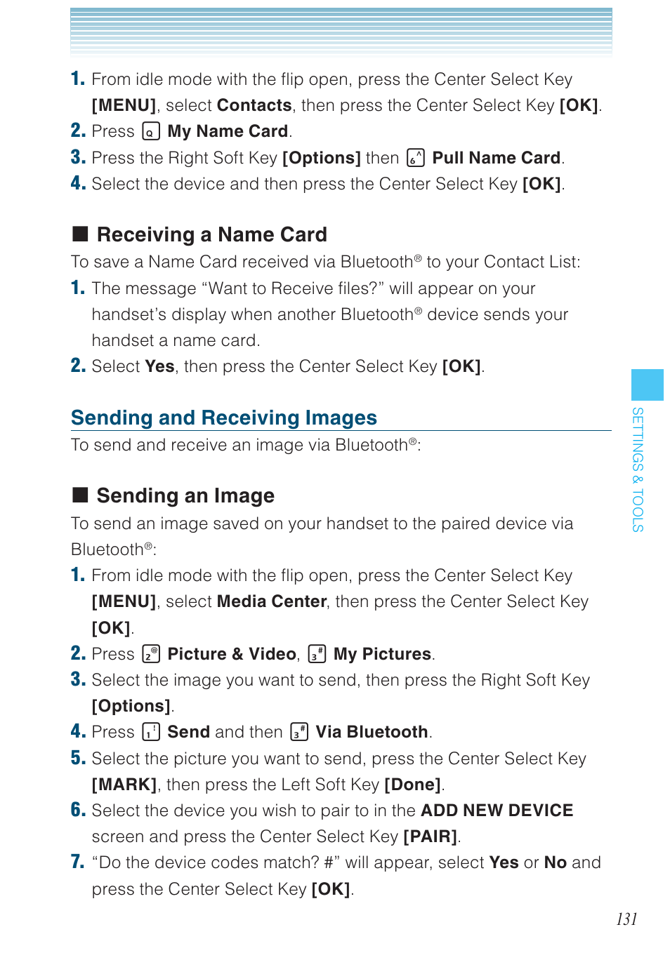 Receiving a name card, Sending and receiving images, Sending an image | Casio G'zOne Brigade User Manual | Page 132 / 208