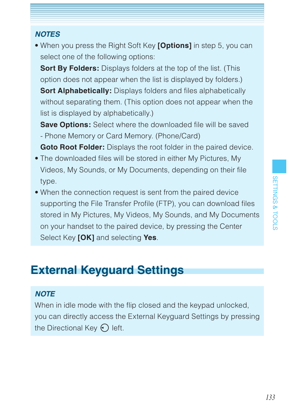 External keyguard settings | Casio G'zOne Brigade User Manual | Page 134 / 208