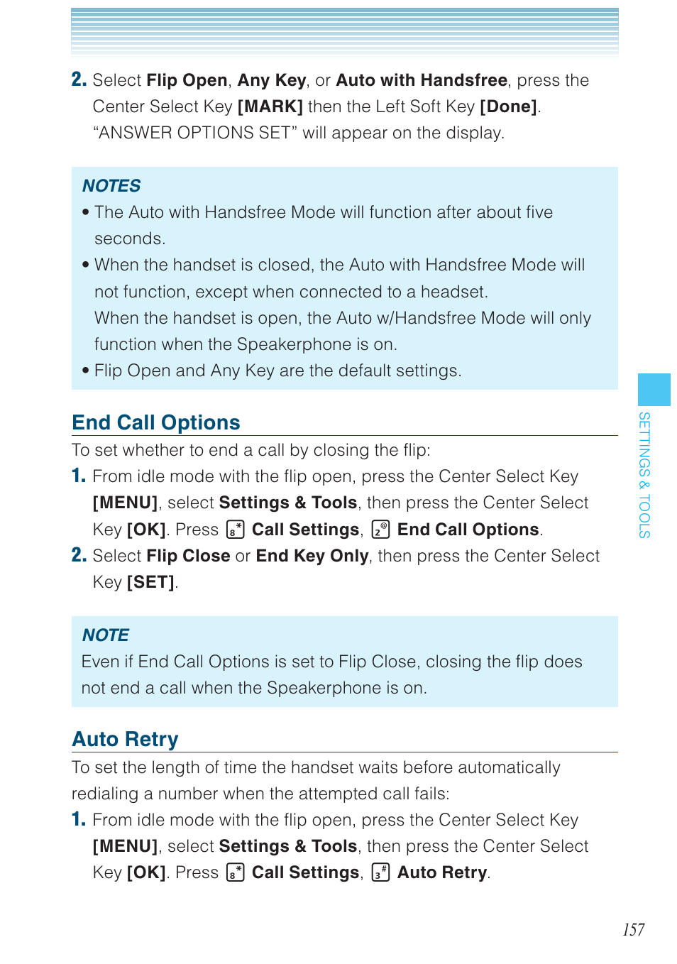 End call options, Auto retry | Casio G'zOne Brigade User Manual | Page 158 / 208
