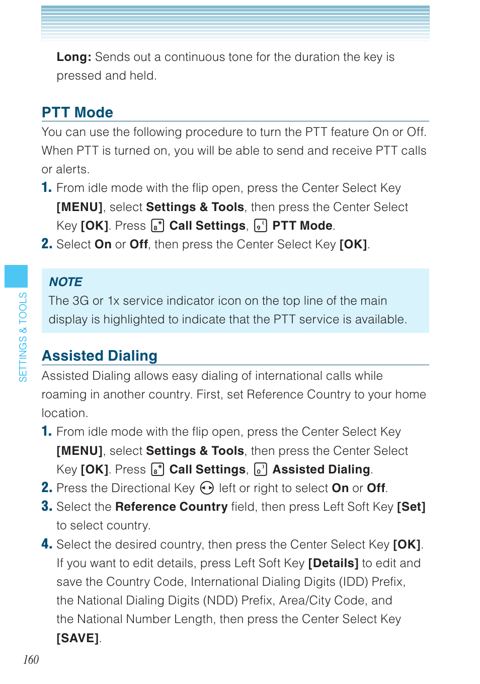 Ptt mode, Assisted dialing | Casio G'zOne Brigade User Manual | Page 161 / 208