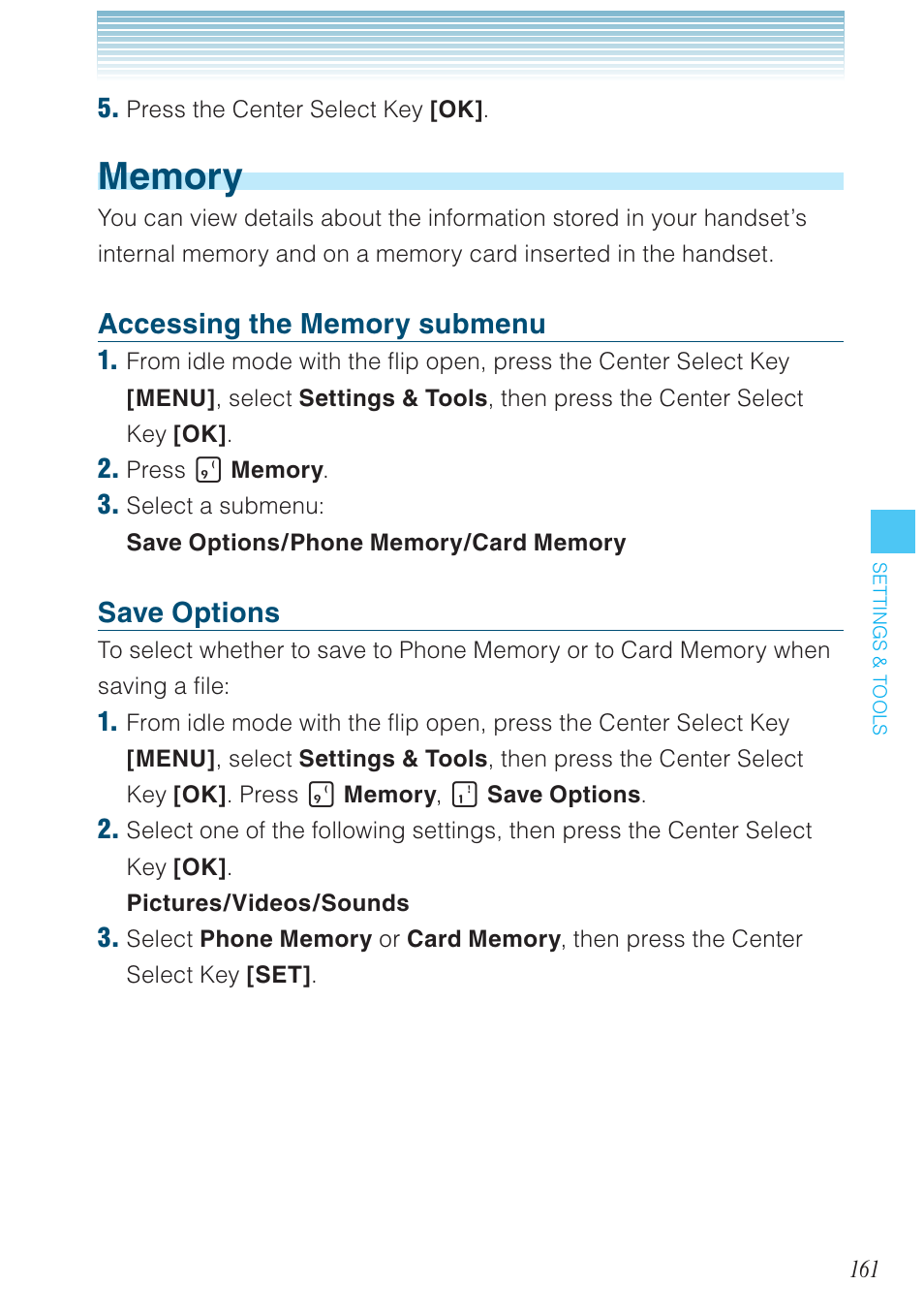 Save options | Casio G'zOne Brigade User Manual | Page 162 / 208