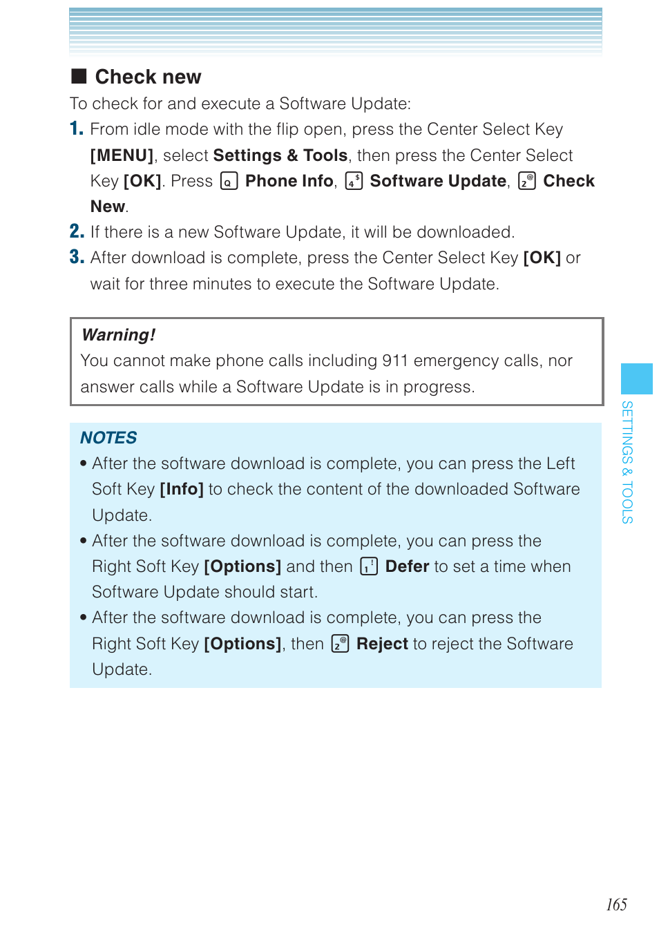Check new | Casio G'zOne Brigade User Manual | Page 166 / 208
