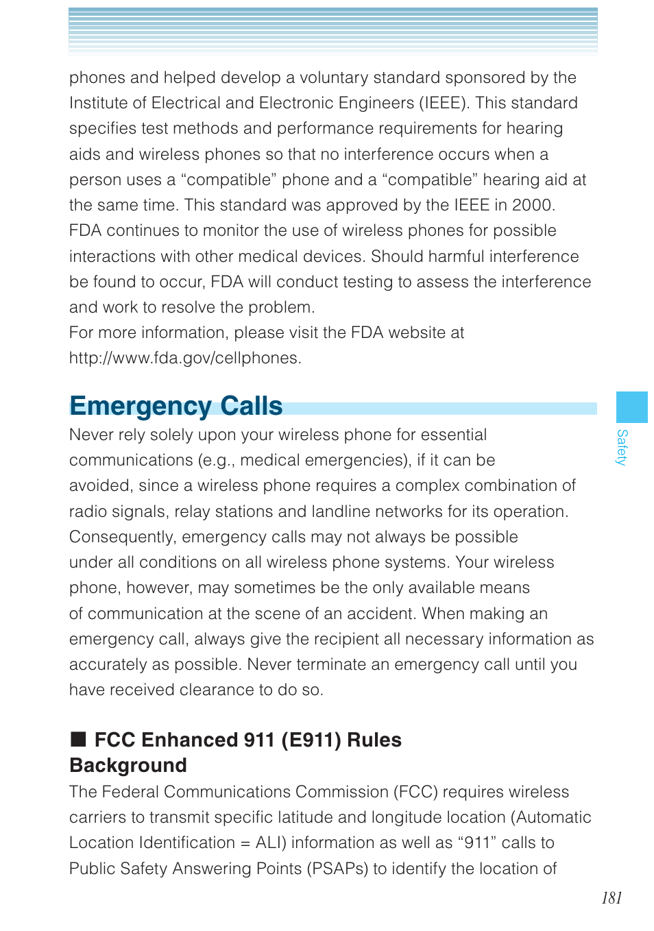 Emergency calls | Casio G'zOne Brigade User Manual | Page 182 / 208