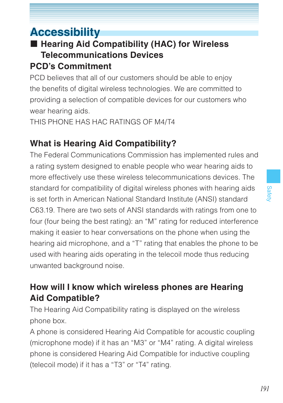 Accessibility, What is hearing aid compatibility | Casio G'zOne Brigade User Manual | Page 192 / 208