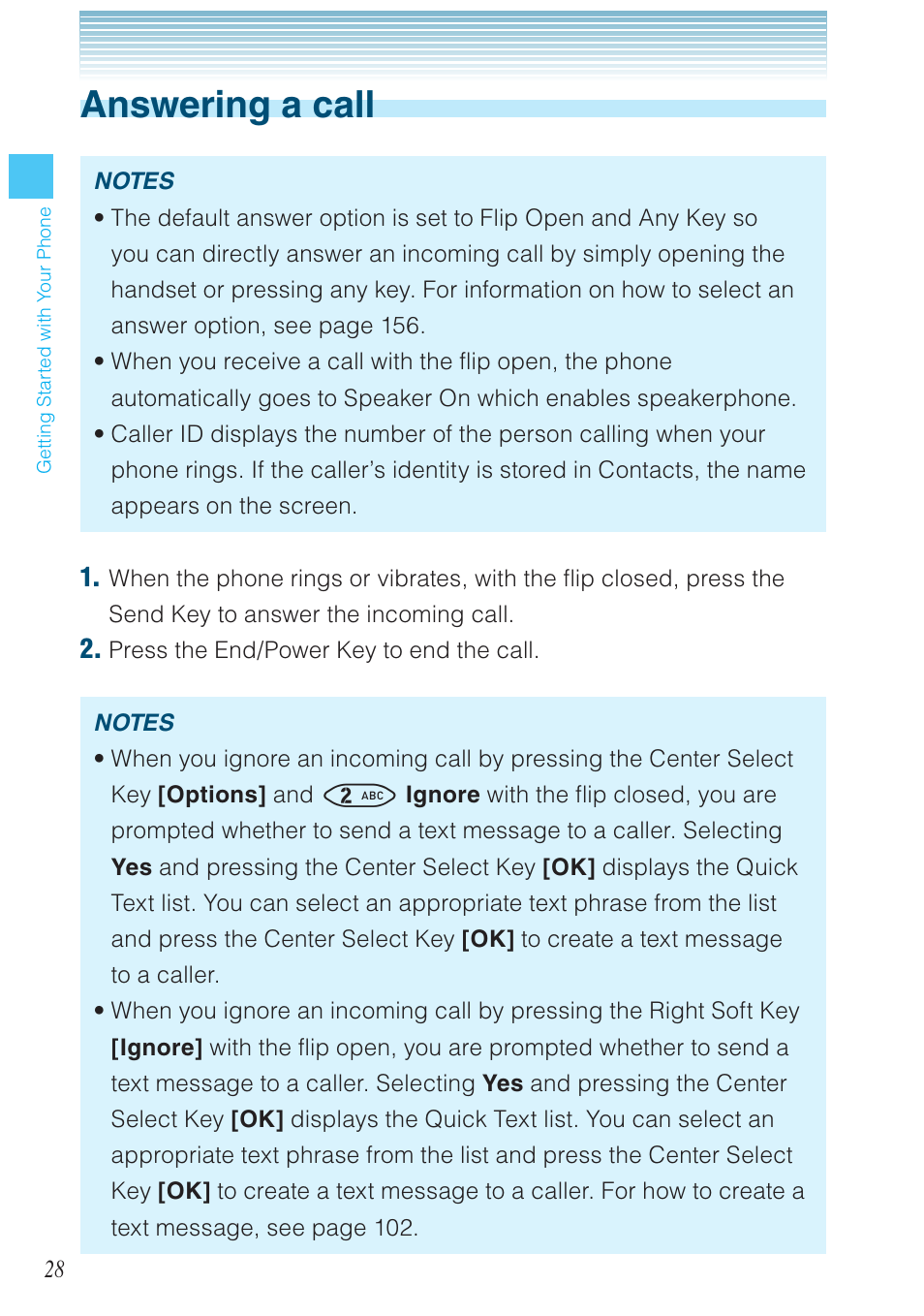 Answering a call | Casio G'zOne Brigade User Manual | Page 29 / 208