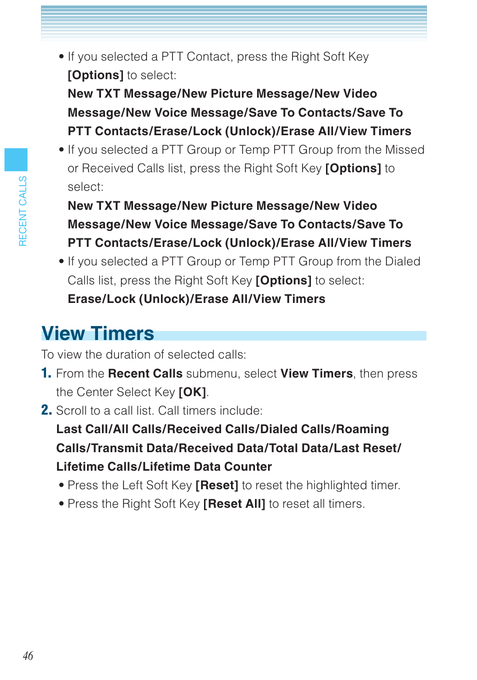 View timers | Casio G'zOne Brigade User Manual | Page 47 / 208