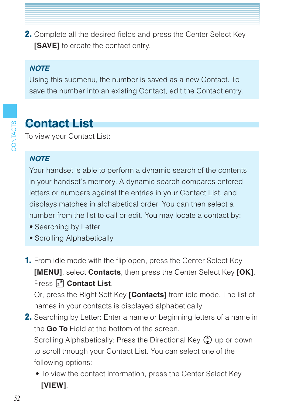 Contact list | Casio G'zOne Brigade User Manual | Page 53 / 208