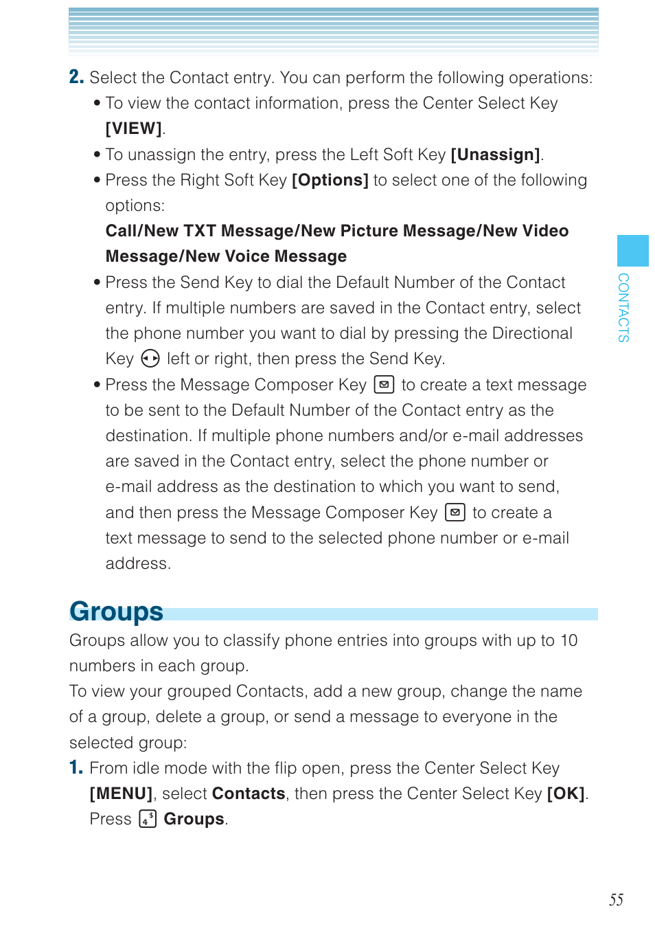 Groups | Casio G'zOne Brigade User Manual | Page 56 / 208