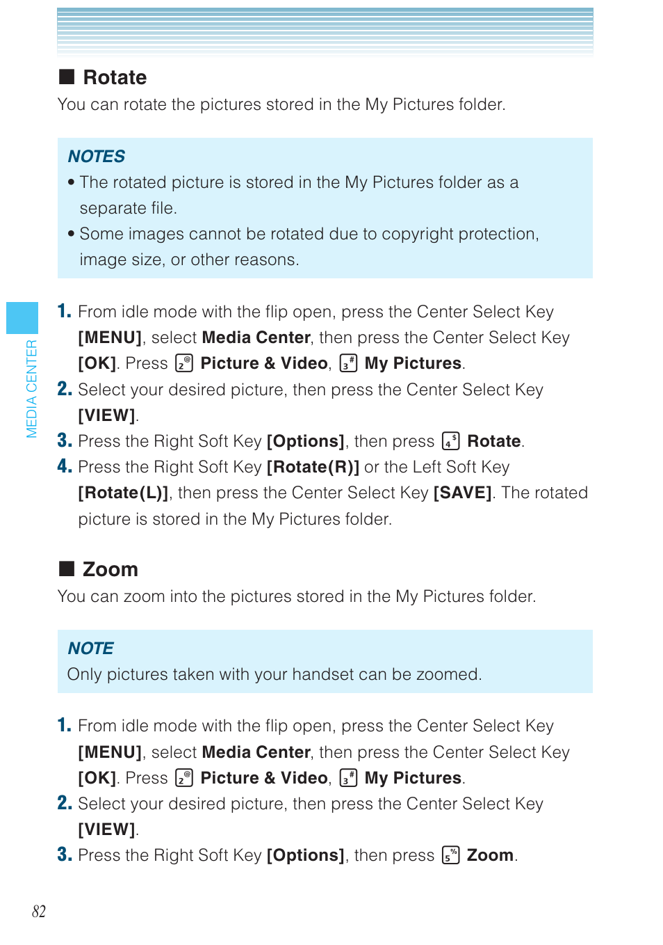 Rotate, Zoom | Casio G'zOne Brigade User Manual | Page 83 / 208