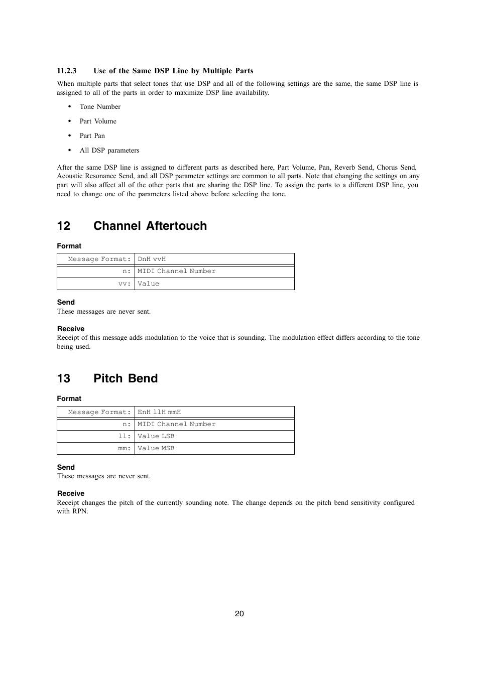 12 channel aftertouch, 13 pitch bend | Casio AP-400 User Manual | Page 20 / 45