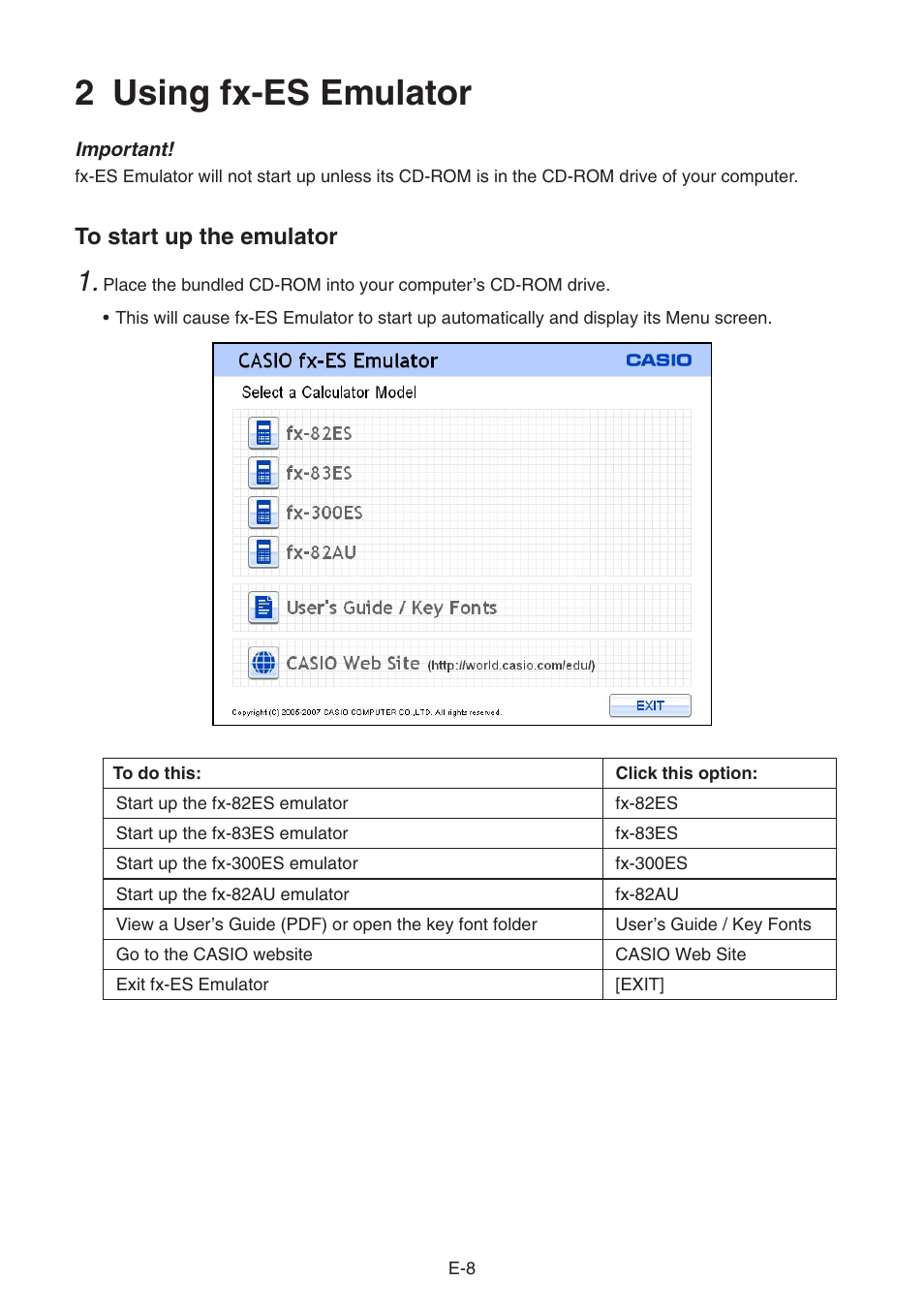 2 using fx-es emulator | Casio EMULATOR FX-ES User Manual | Page 10 / 18